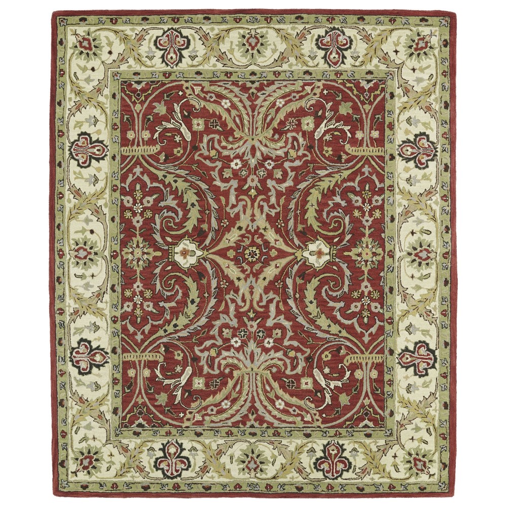 Kaleen Taj Collection Red Seafoam Area Rug 5' x 7'9"