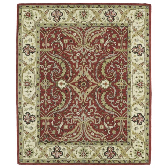 Kaleen Taj Collection Red Seafoam Area Rug 7'6" x 9'