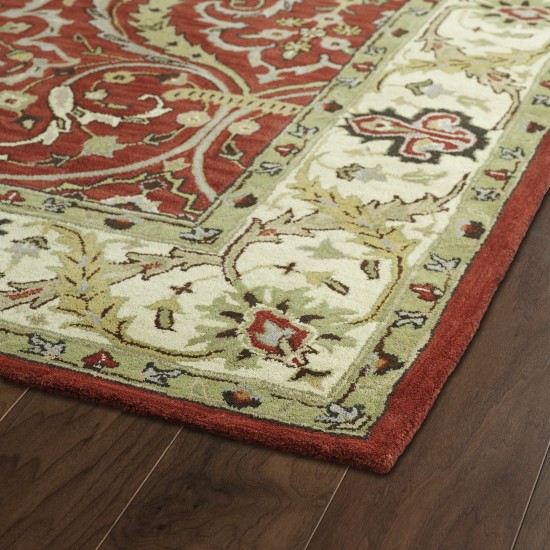 Kaleen Taj Collection Red Seafoam Area Rug 7'6" x 9'