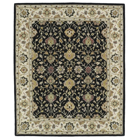 Kaleen Taj Collection Black Beige Area Rug 5' x 7'9"