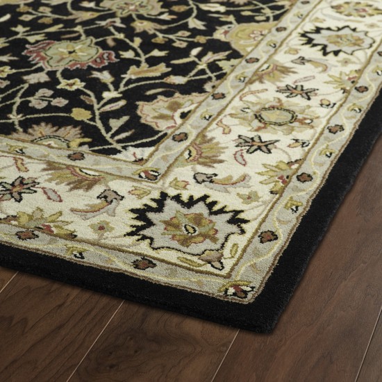 Kaleen Taj Collection Black Beige Area Rug 5' x 7'9"