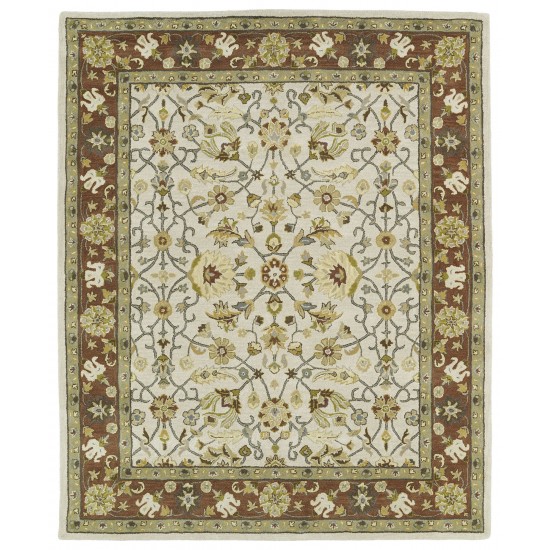 Kaleen Taj Collection Light Ivory Area Rug 7'6" x 9'