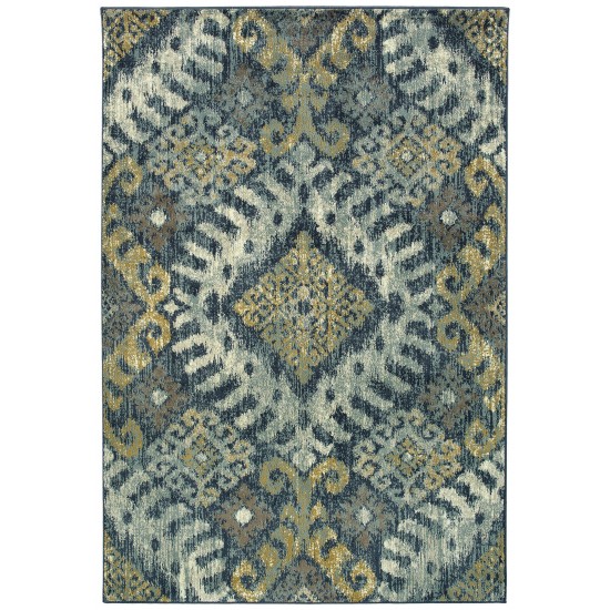 Kaleen Tallah Collection Navy Gray Throw Rug 1'10" x 3'