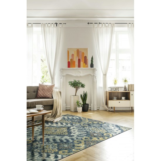 Kaleen Tallah Collection Navy Gray Area Rug 7'7" x 9'6"
