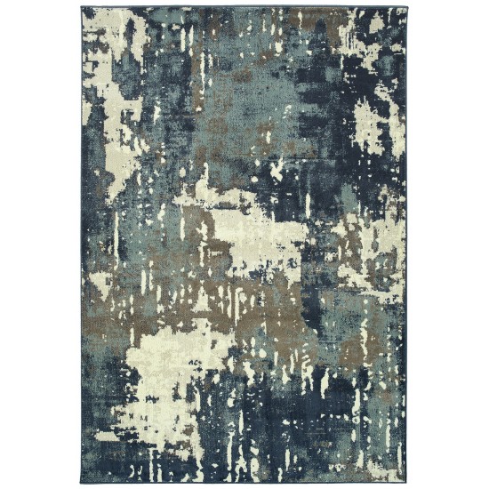 Kaleen Tallah Collection Navy Ivory Throw Rug 1'10" x 3'