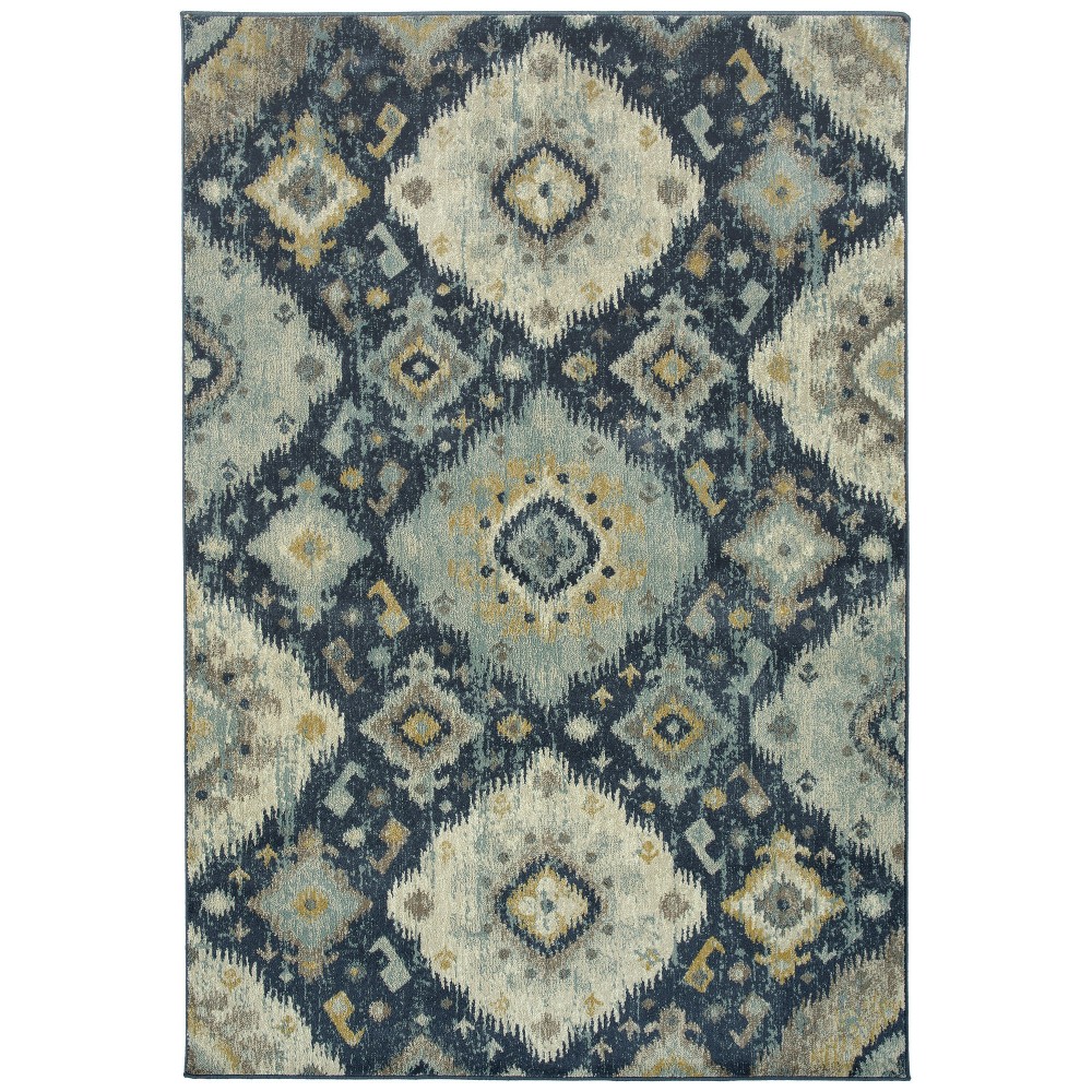 Kaleen Tallah Collection Dark Blue Throw Rug 1'10" x 3'