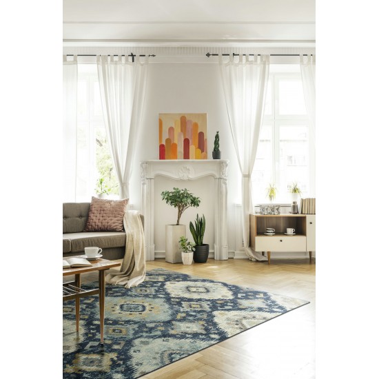 Kaleen Tallah Collection Dark Blue Throw Rug 1'10" x 3'