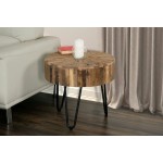 Sawyer Rustic Wood Round End Table