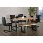 Kiel 70" Wood and Metal Dining Table