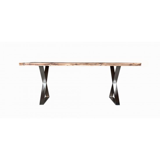 Loomie 82" Wood and Metal Dining Table