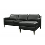 Birchcliffe Leather Right Facing Sectional, Charcoal