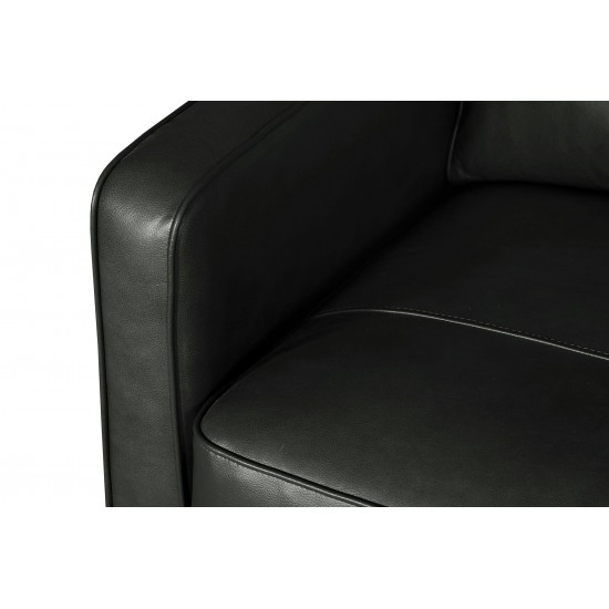 Birchcliffe Leather Right Facing Sectional, Charcoal