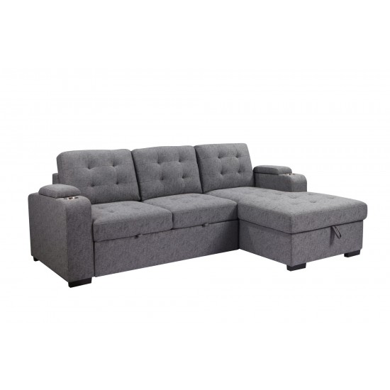 Belmont Button Tufted Sleeper Sectional with Storage