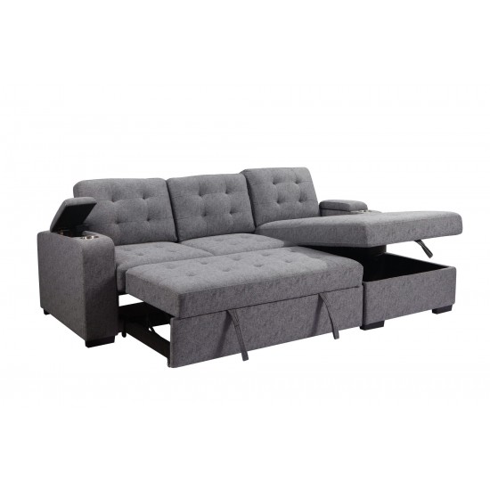 Belmont Button Tufted Sleeper Sectional with Storage