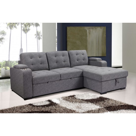 Belmont Button Tufted Sleeper Sectional with Storage