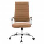 LeisureMod Benmar High-Back Leather Office Chair