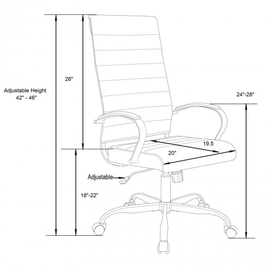 LeisureMod Benmar High-Back Leather Office Chair