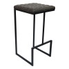 LeisureMod Quincy Quilted Stitched Leather Bar Stools With Metal Frame