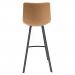 LeisureMod Elland Modern Upholstered Light Brown Leather Bar Stool Set of 2