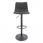 LeisureMod Tilbury Modern Adjustable Charcoal Black Bar Stool