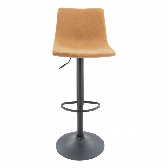 LeisureMod Tilbury Modern Adjustable Light Brown Bar Stool