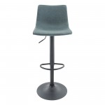 LeisureMod Tilbury Modern Adjustable Peacock Blue Bar Stool