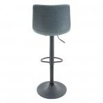 LeisureMod Tilbury Modern Adjustable Peacock Blue Bar Stool