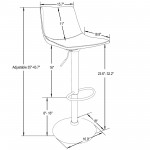 LeisureMod Tilbury Modern Adjustable Olive Green Bar Stool