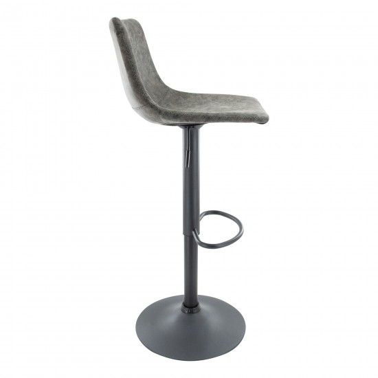 LeisureMod Tilbury Modern Adjustable Grey Bar Stool