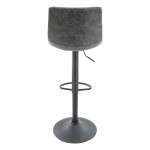 LeisureMod Tilbury Modern Adjustable Grey Bar Stool