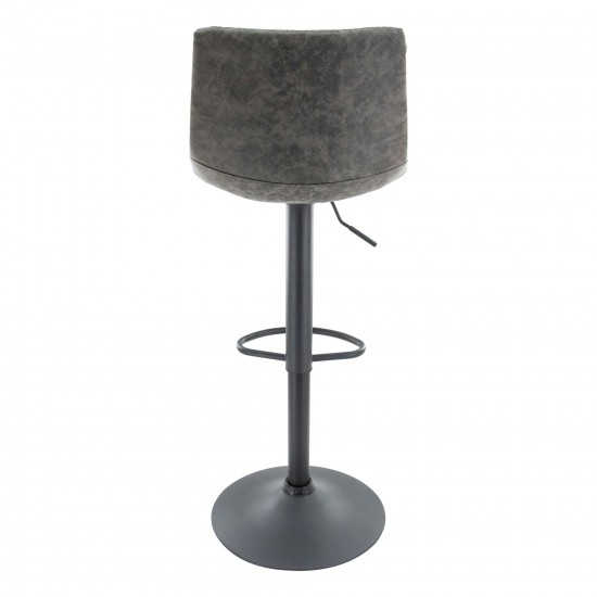 LeisureMod Tilbury Modern Adjustable Grey Bar Stool