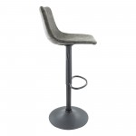 LeisureMod Tilbury Modern Adjustable Grey Bar Stool Set of 2