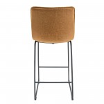 LeisureMod Brooklyn 29.9" Modern Light Brown Leather Bar Stool