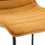 LeisureMod Brooklyn 29.9" Modern Light Brown Leather Bar Stool