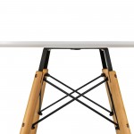 LeisureMod Dover Round Bistro Wood Top Dining Table - White