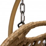 LeisureMod Mendoza Light Brown Wicker Hanging 2 person Egg Swing Chair - Black