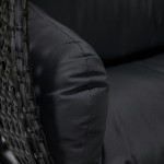LeisureMod Mendoza Charcoal Wicker Hanging 2 person Egg Swing Chair - Dark Grey