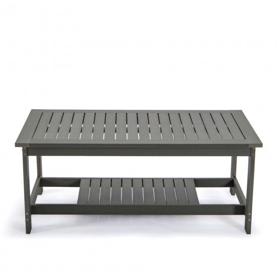 LeisureMod Alpine Poly Lumber 4-Piece Patio Conversation Set- Charcoal