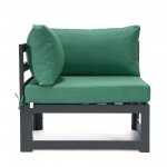 LeisureMod Chelsea 4-Piece Sectional Loveseat Set- Green