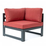 LeisureMod Chelsea 4-Piece Sectional Loveseat Set- Red