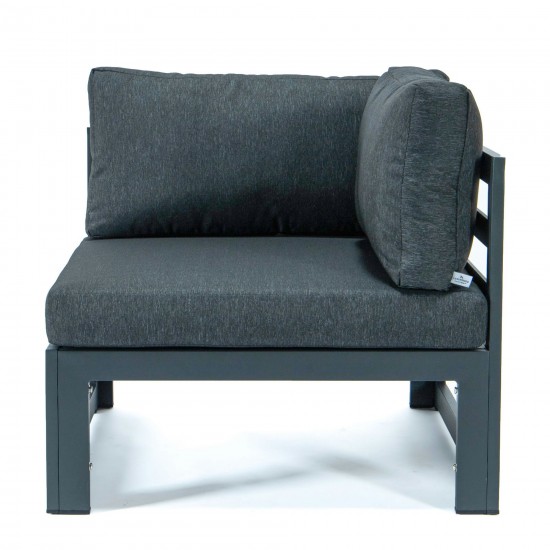 LeisureMod Chelsea 5-Piece Sectional Loveseat and Coffee Table Set- Black