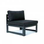 LeisureMod Chelsea 9-Piece Patio Sectional with Coffee Table- Black
