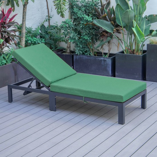 LeisureMod Chelsea Modern Outdoor Chaise Lounge Chair With Cushions