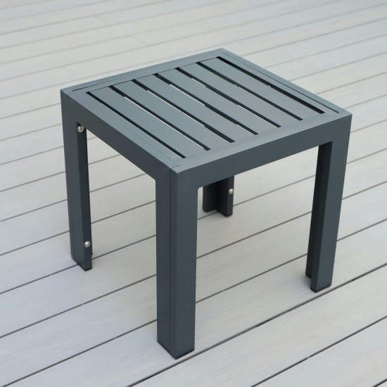 LeisureMod Chelsea Modern Aluminum Black Patio Side Table