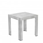 LeisureMod Chelsea Modern Aluminum Weathered Grey Patio Side Table