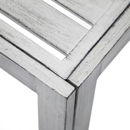 LeisureMod Chelsea Modern Aluminum Weathered Grey Patio Side Table