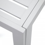 LeisureMod Chelsea Modern Aluminum White Patio Side Table
