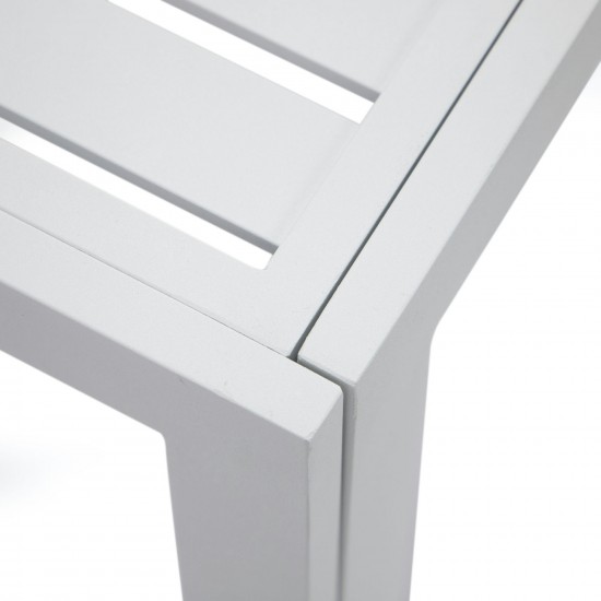 LeisureMod Chelsea Modern Aluminum White Patio Side Table