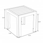 LeisureMod Chelsea Modern Aluminum White Patio Side Table