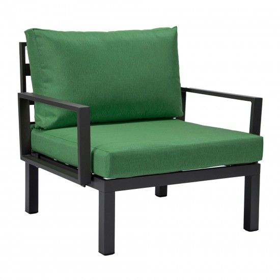 LeisureMod Hamilton 6-Piece Patio Conversation Set With Cushions - Green